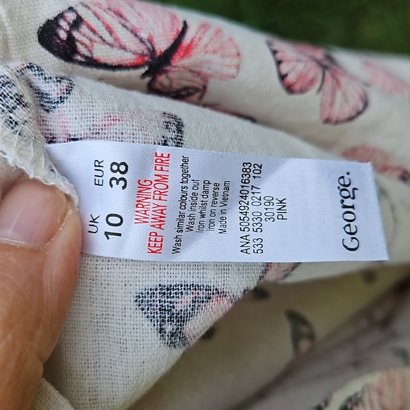 VGC Size 10 linen mix slip dress, light, cool, breezy perfect summer dress ☀️ - Picture 12 of 13